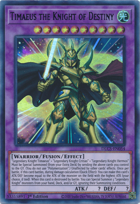 Timaeus the Knight of Destiny (Green) [DLCS-EN054] Ultra Rare - Doe's Cards