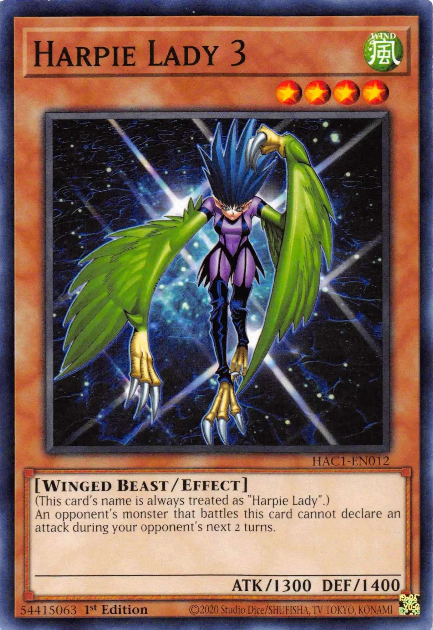 Harpie Lady 3 [HAC1-EN012] Common - Doe's Cards
