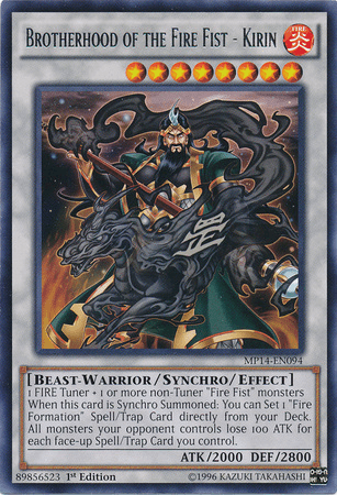 Brotherhood of the Fire Fist - Kirin [MP14-EN094] Rare - Doe's Cards