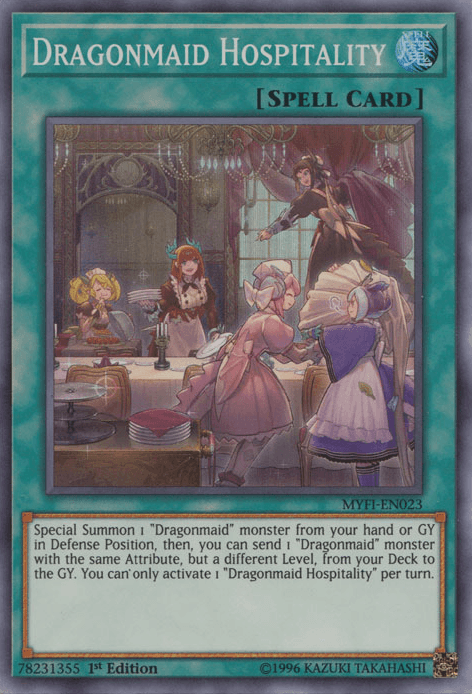 Dragonmaid Hospitality [MYFI-EN023] Super Rare - Doe's Cards