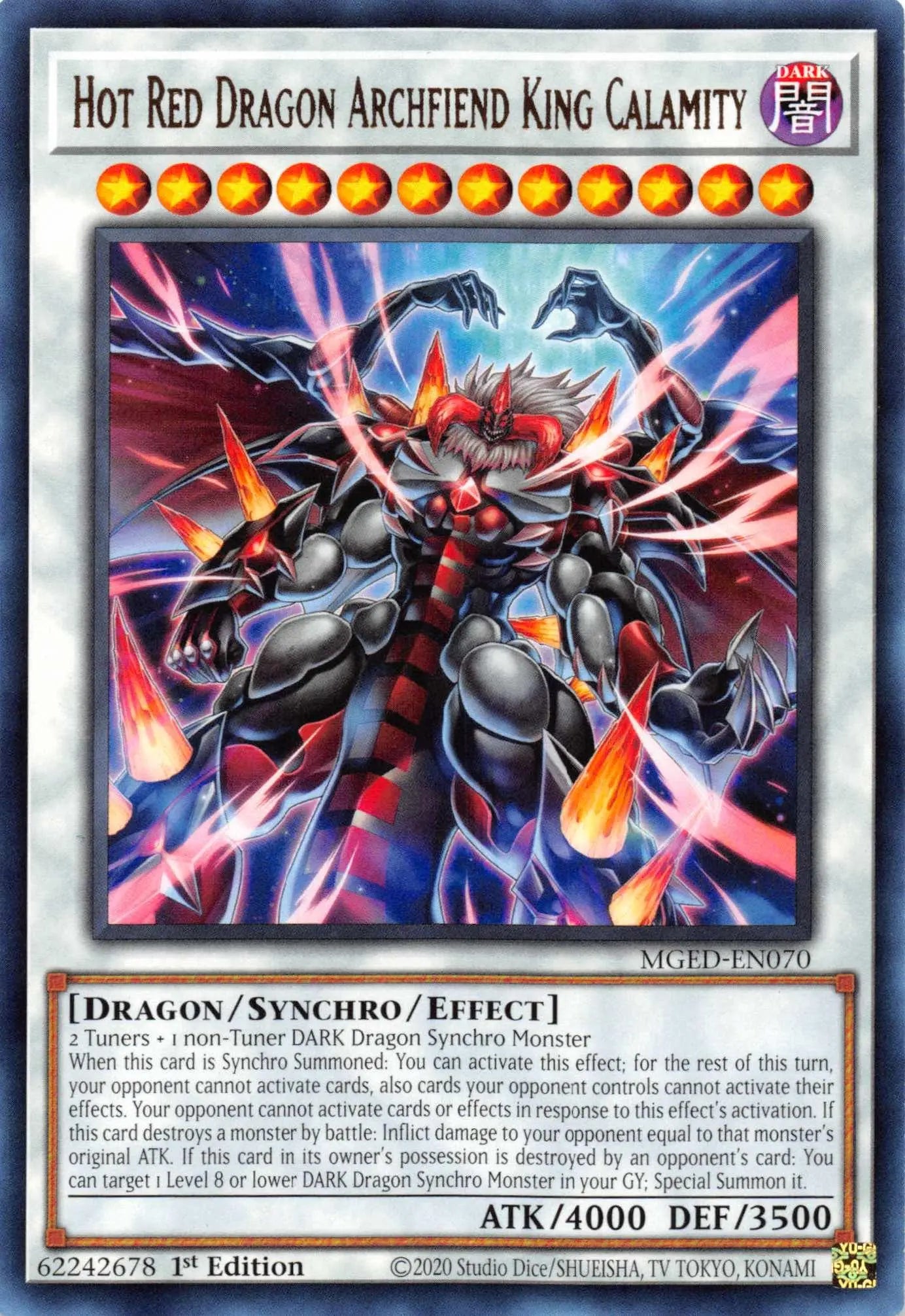 Hot Red Dragon Archfiend King Calamity [MGED-EN070] Rare - Doe's Cards