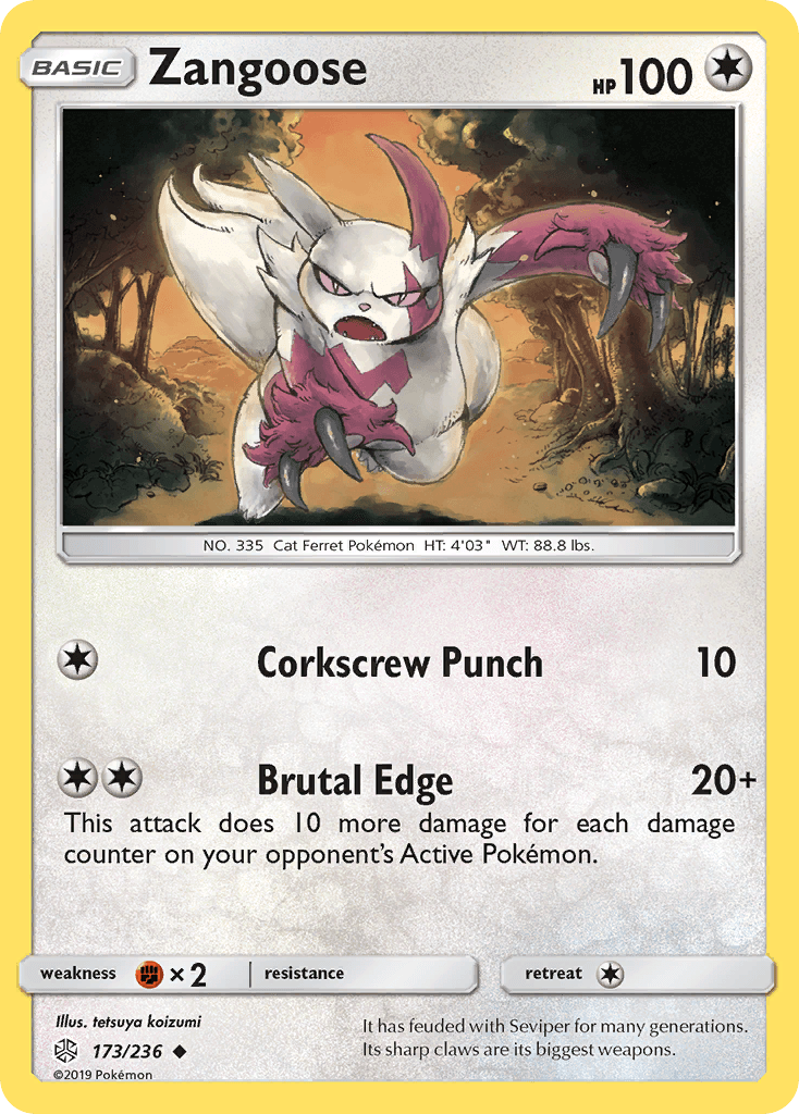 Zangoose (173/236) [Sun & Moon: Cosmic Eclipse] - Doe's Cards