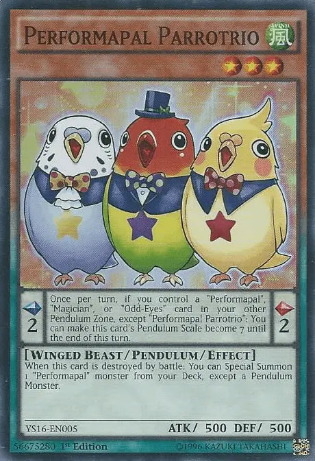 Performapal Parrotrio [YS16-EN005] Super Rare - Doe's Cards