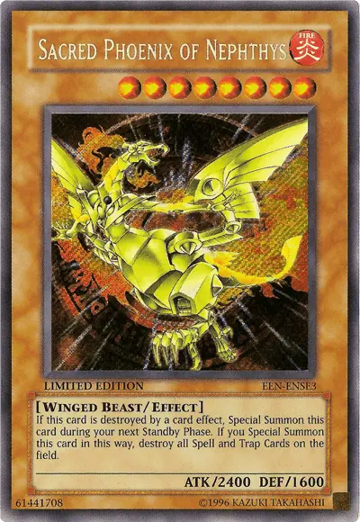 Sacred Phoenix of Nephthys [EEN-ENSE3] Secret Rare - Doe's Cards