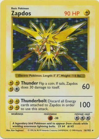 Zapdos (16/102) [Base Set Shadowless Unlimited] - Doe's Cards