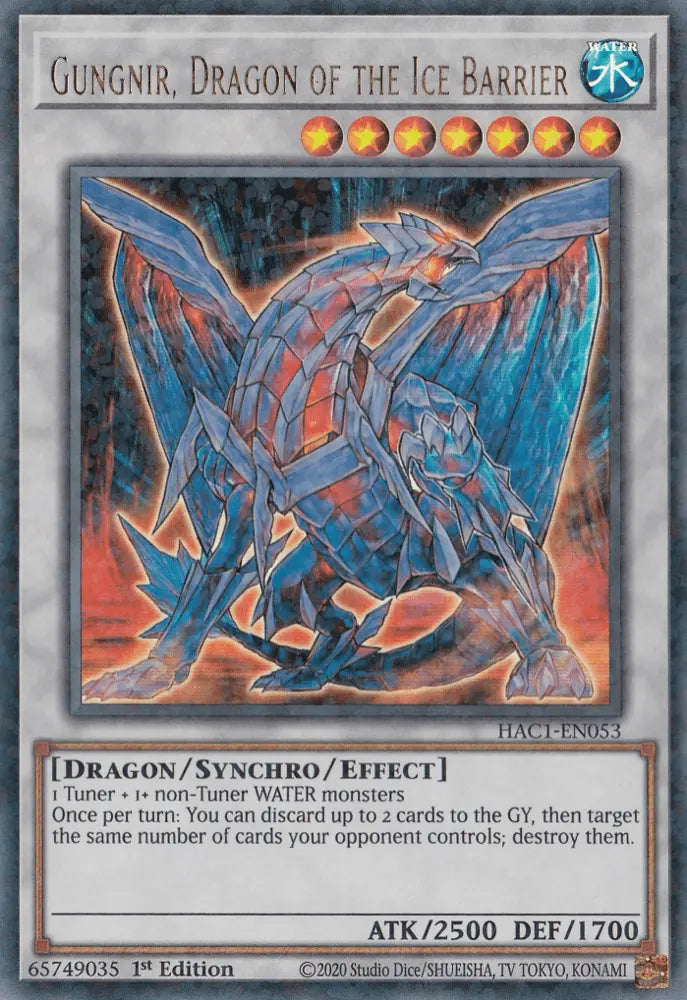 Gungnir, Dragon of the Ice Barrier (Duel Terminal) [HAC1-EN053] Parallel Rare - Doe's Cards