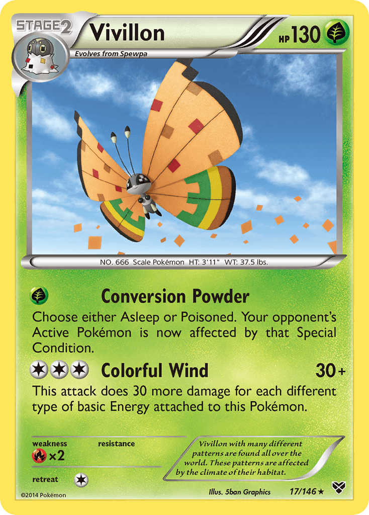 Vivillon (17/146) (High Plains Form/Orange Wings) [XY: Base Set] - Doe's Cards