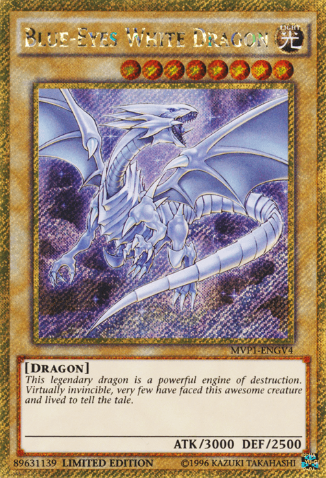 Blue-Eyes White Dragon [MVP1-ENGV4] Gold Secret Rare - Doe's Cards