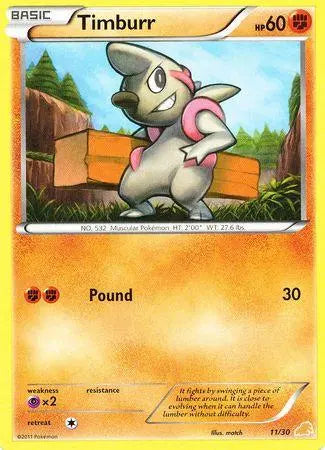 Timburr (11/30) [Black & White: Trainer Kit] - Doe's Cards