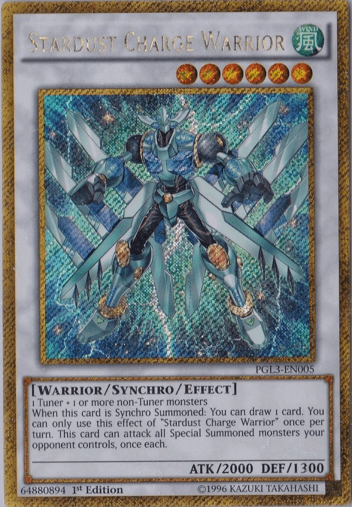 Stardust Charge Warrior [PGL3-EN005] Gold Secret Rare - Doe's Cards