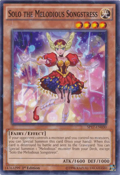 Solo the Melodious Songstress [SP17-EN030] Starfoil Rare - Doe's Cards