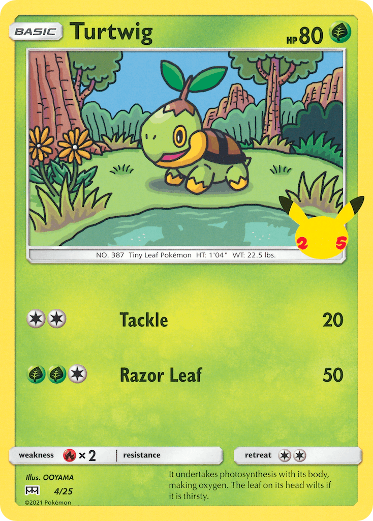 Turtwig (4/25) [McDonald's 25th Anniversary] - Doe's Cards