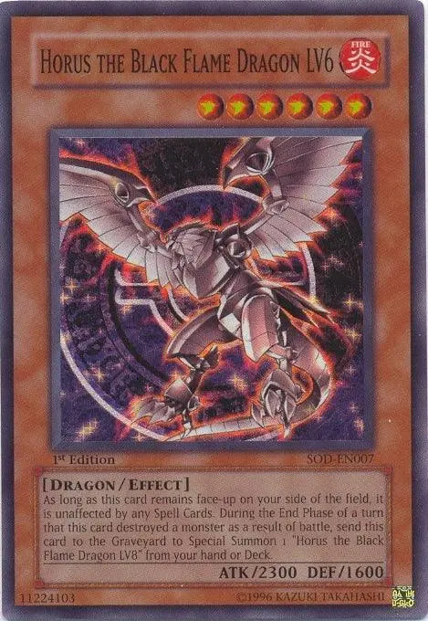 Horus the Black Flame Dragon LV6 [SOD-EN007] Super Rare - Doe's Cards
