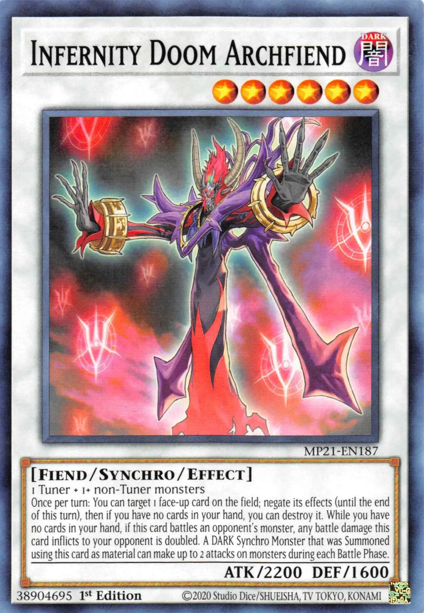 Infernity Doom Archfiend [MP21-EN187] Common - Doe's Cards