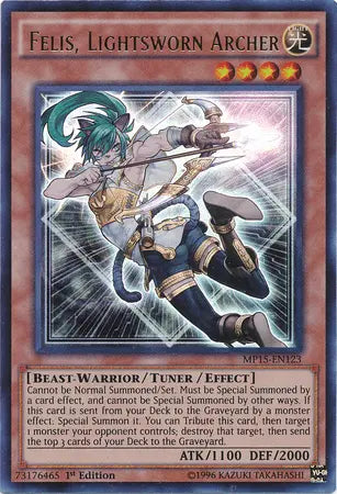 Felis, Lightsworn Archer [MP15-EN123] Ultra Rare - Doe's Cards