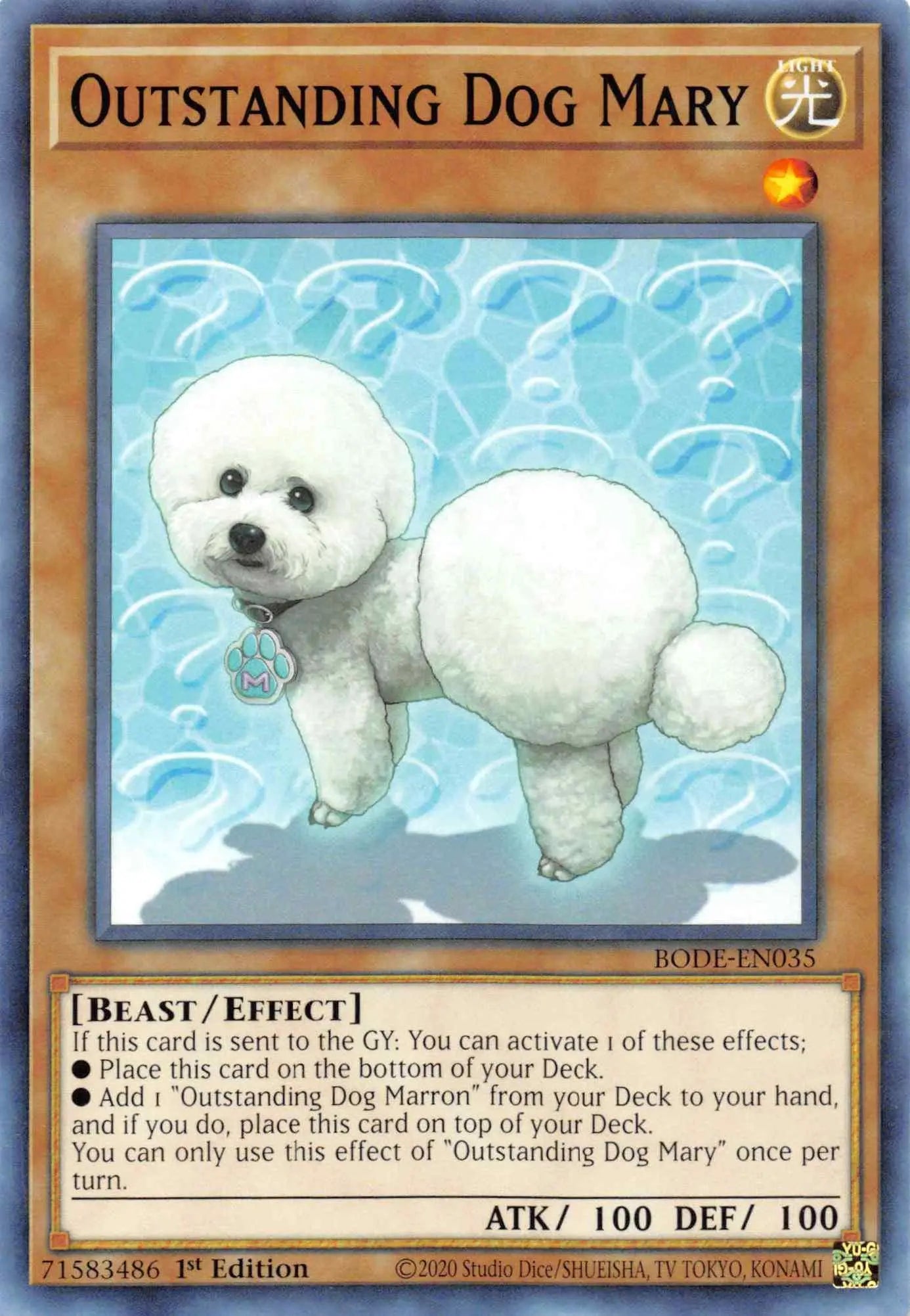 Outstanding Dog Mary [BODE-EN035] Common - Doe's Cards