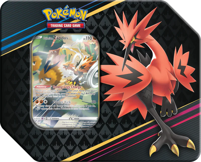 Pokemon - Crown Zenith Tin Zapdos (Pre-Order March 17) - Doe's Cards