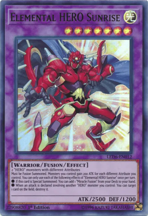 Elemental Hero Sunrise [LED6-EN012] Ultra Rare - Doe's Cards