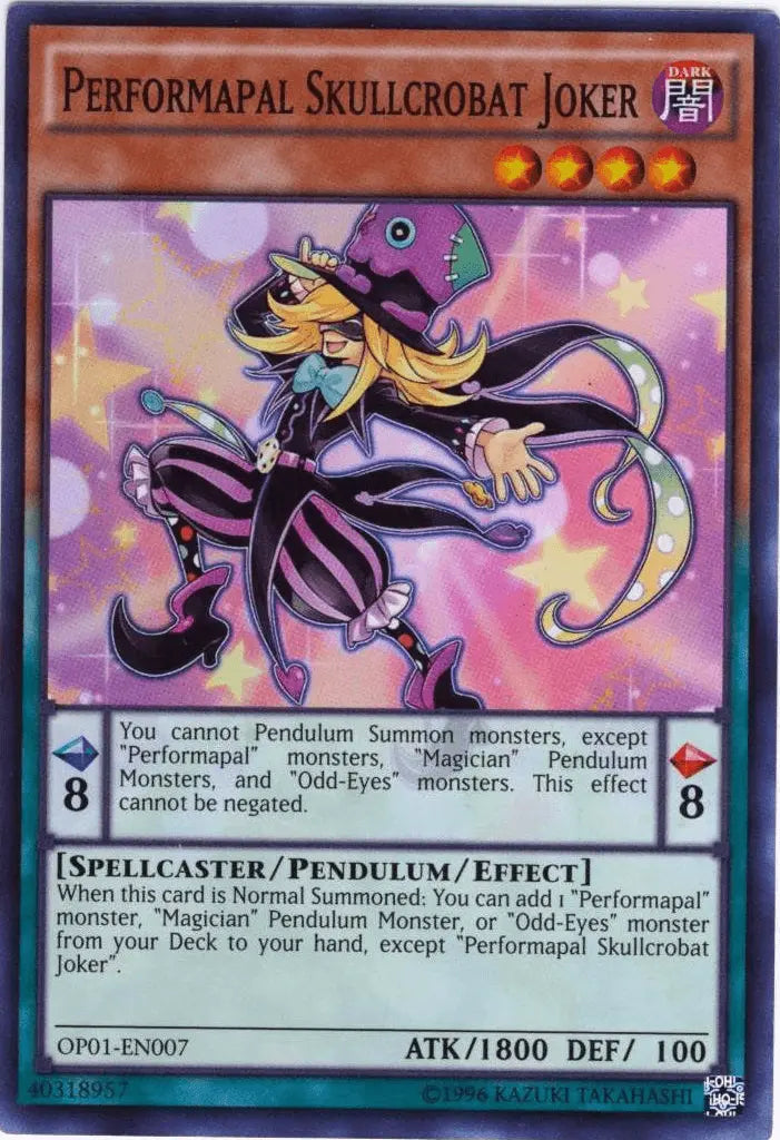 Performapal Skullcrobat Joker [OP01-EN007] Super Rare - Doe's Cards