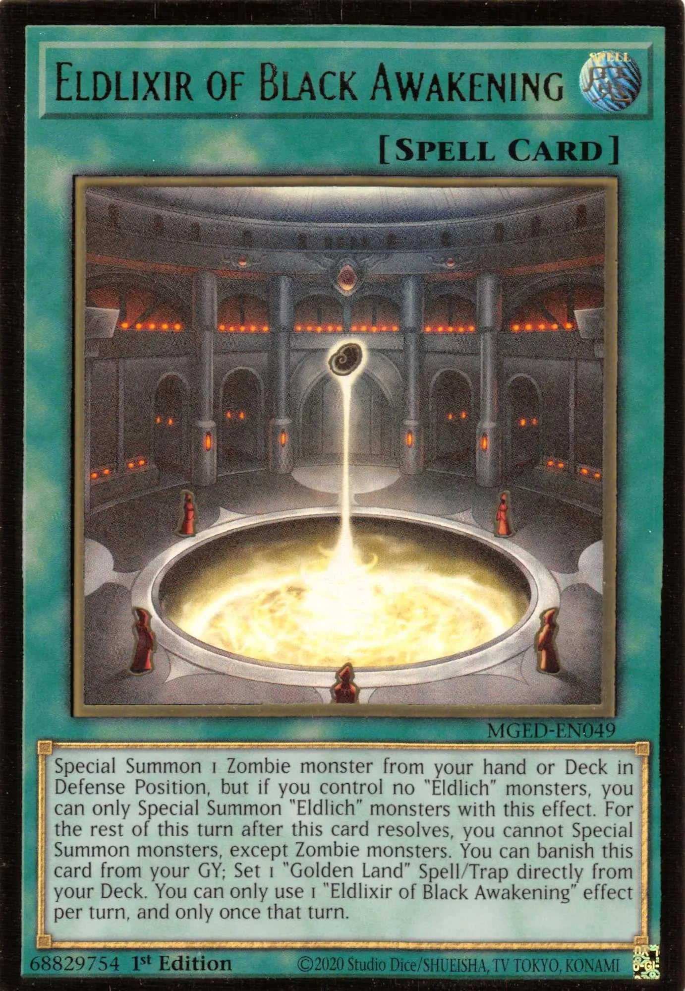Eldlixir of Black Awakening [MGED-EN049] Gold Rare - Doe's Cards