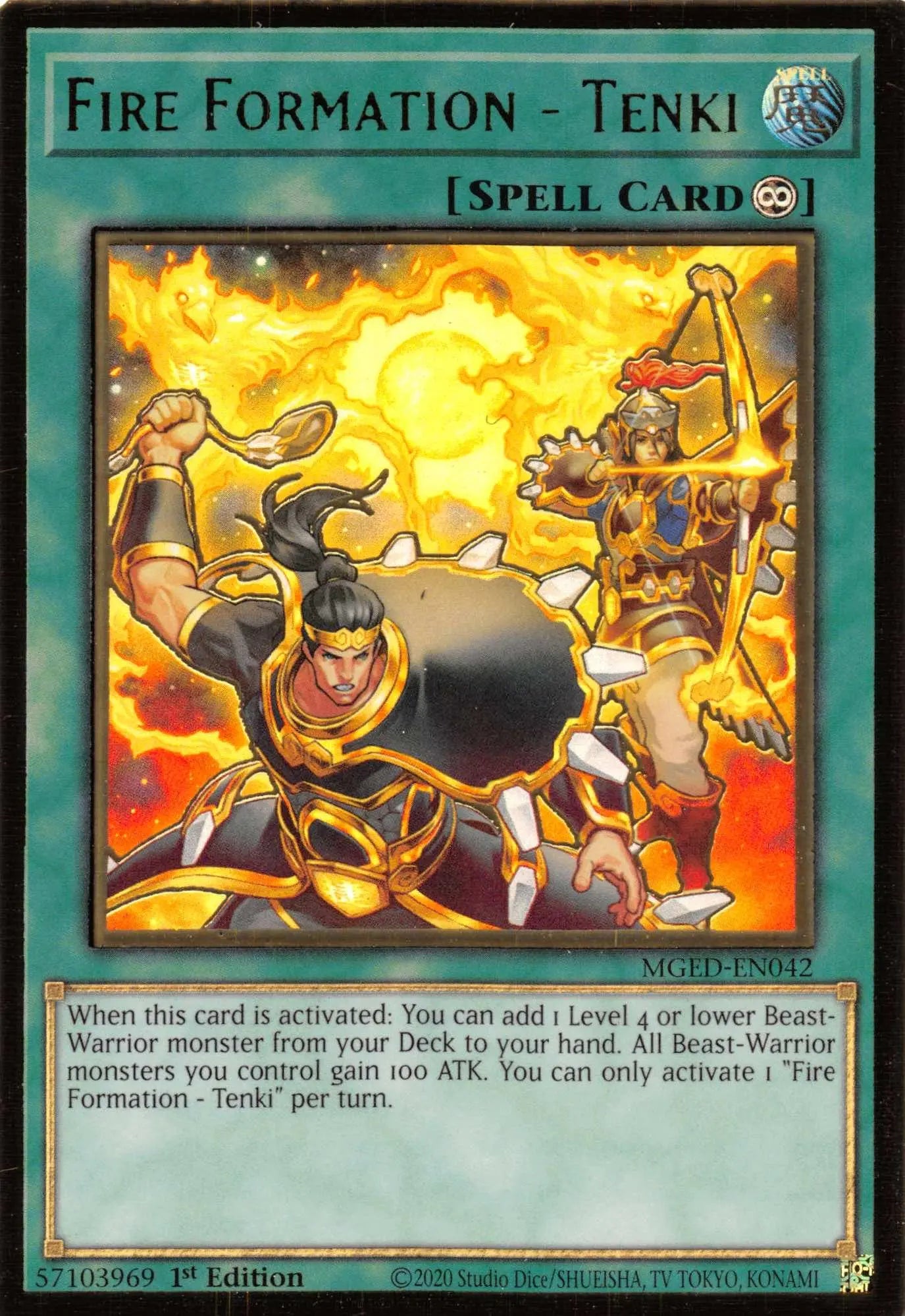 Fire Formation - Tenki [MGED-EN042] Gold Rare - Doe's Cards