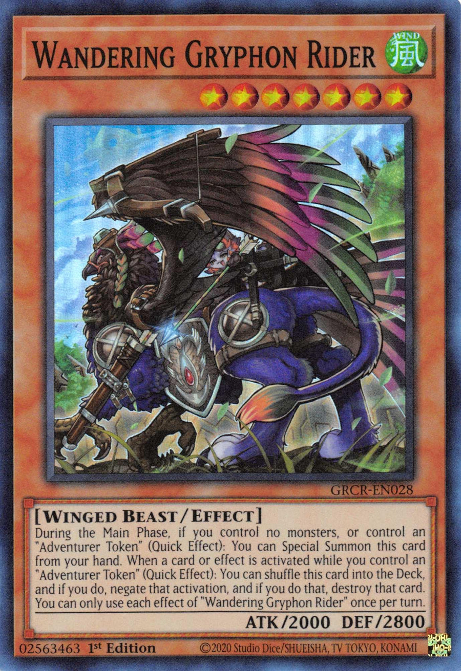 Wandering Gryphon Rider [GRCR-EN028] Super Rare - Doe's Cards