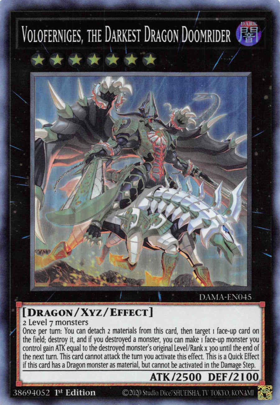 Voloferniges, the Darkest Dragon Doomrider [DAMA-EN045] Super Rare - Doe's Cards