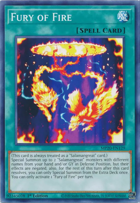 Fury of Fire [MP20-EN129] Common - Doe's Cards