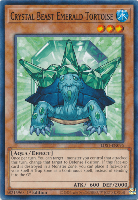 Crystal Beast Emerald Tortoise [LDS1-EN095] Common - Doe's Cards