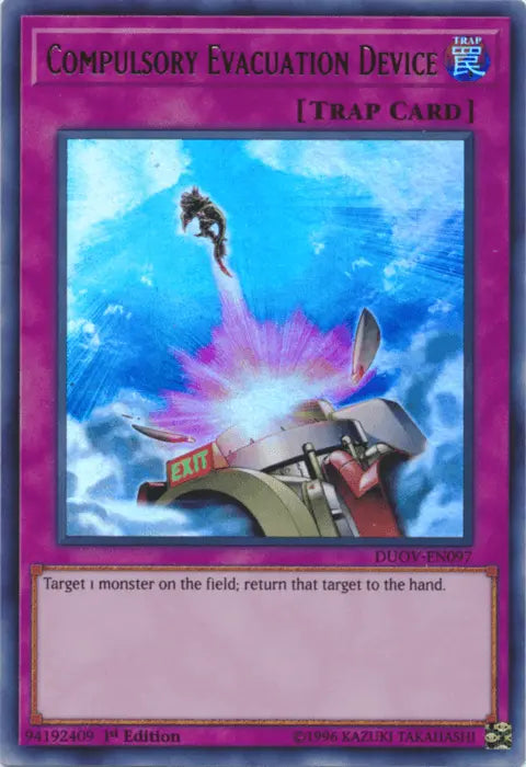 Compulsory Evacuation Device [DUOV-EN097] Ultra Rare - Doe's Cards