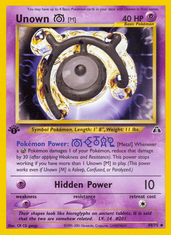 Unown [M] (49/75) [Neo Discovery 1st Edition] - Doe's Cards