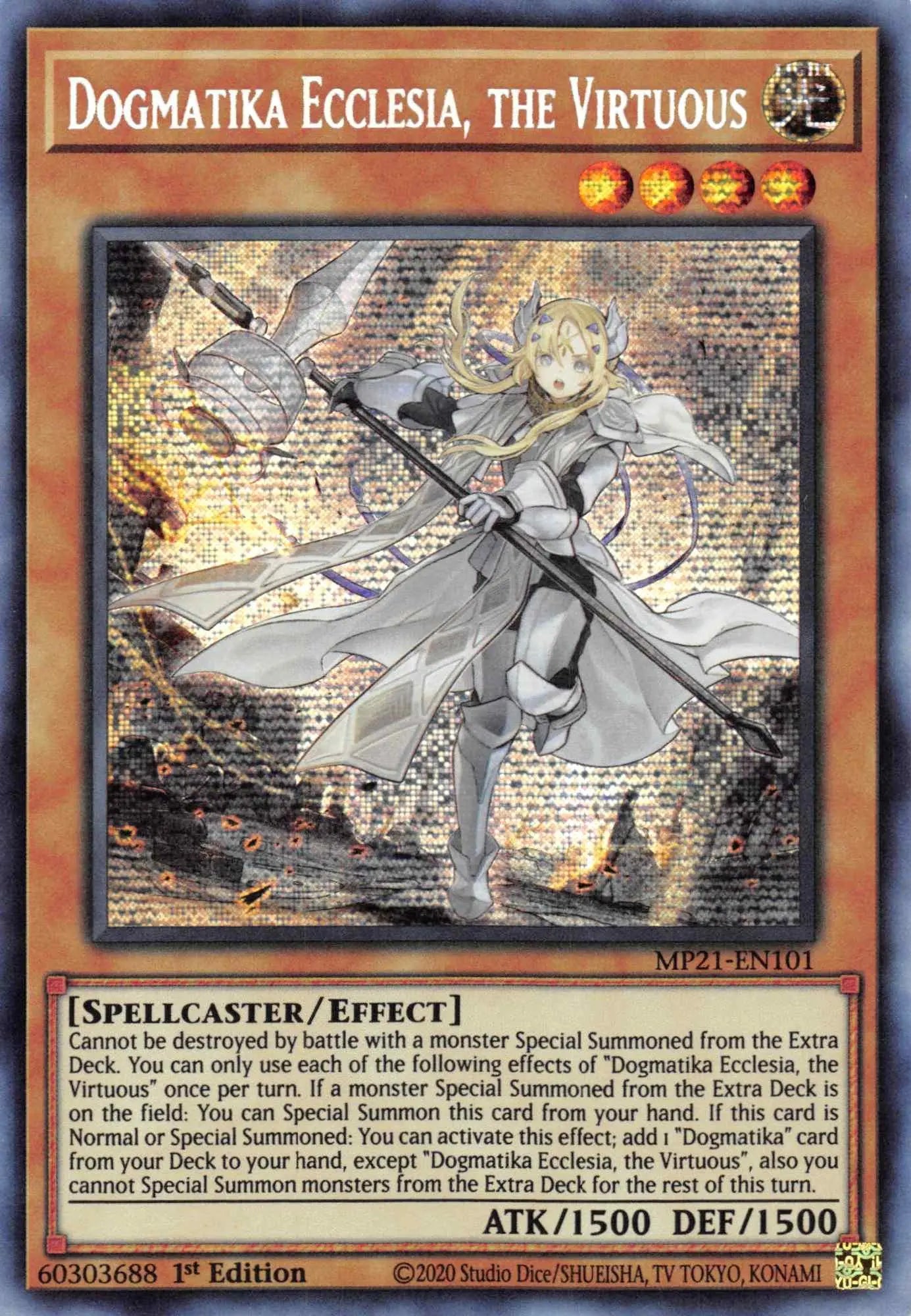 Dogmatika Ecclesia, the Virtuous [MP21-EN101] Prismatic Secret Rare - Doe's Cards