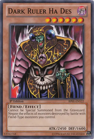 Dark Ruler Ha Des [BP01-EN122] Common - Doe's Cards