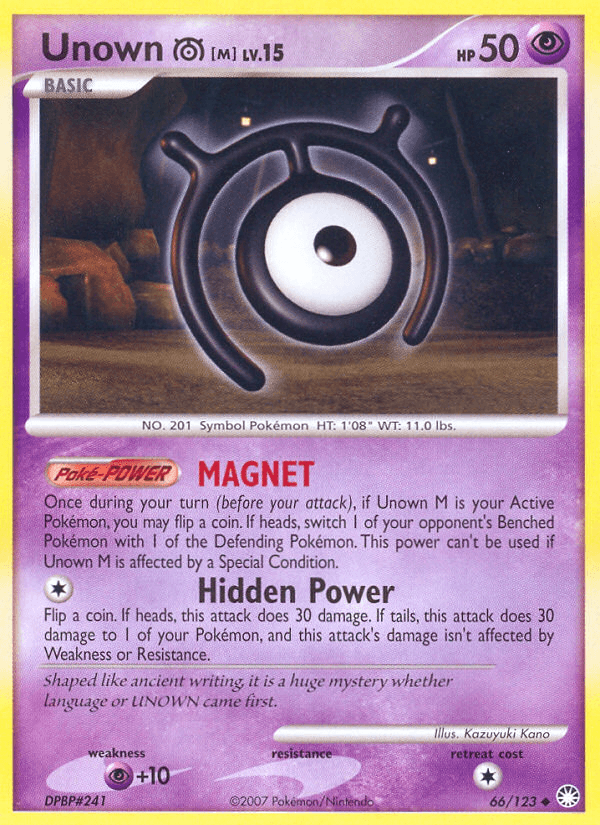 Unown M (66/123) [Diamond & Pearl: Mysterious Treasures] - Doe's Cards