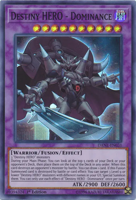 Destiny HERO - Dominance [DANE-EN031] Super Rare - Doe's Cards