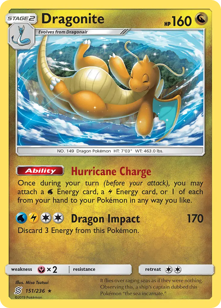 Dragonite (151/236) (Cosmos Holo) [Sun & Moon: Unified Minds] - Doe's Cards