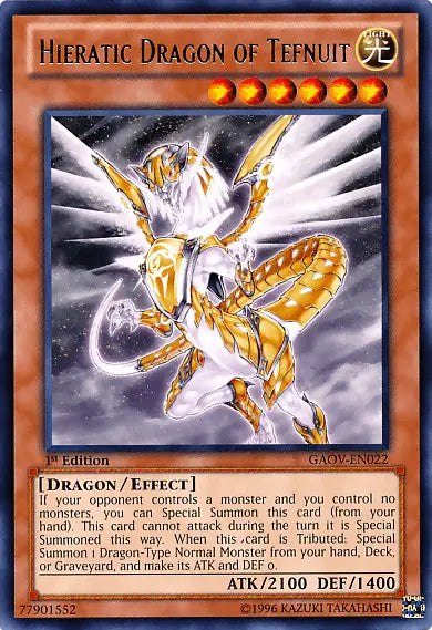 Hieratic Dragon of Tefnuit [GAOV-EN022] Rare - Doe's Cards