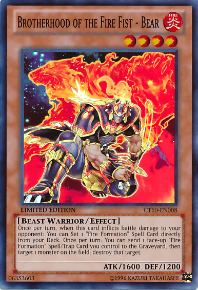 Brotherhood of the Fire Fist - Bear [CT10-EN008] Super Rare - Doe's Cards