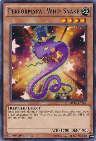 Performapal Whip Snake [MP15-EN062] Rare - Doe's Cards