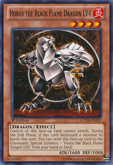 Horus the Black Flame Dragon LV4 [LCYW-EN197] Common - Doe's Cards
