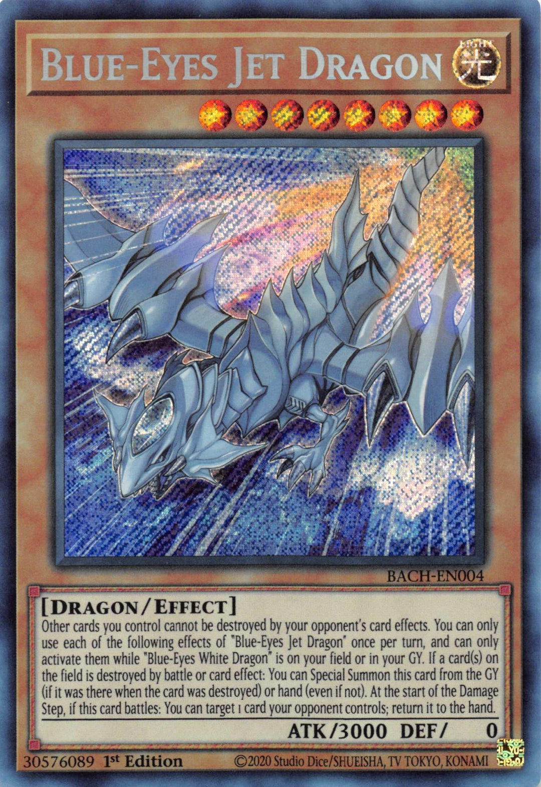 Blue-Eyes Jet Dragon [BACH-EN004] Secret Rare - Doe's Cards