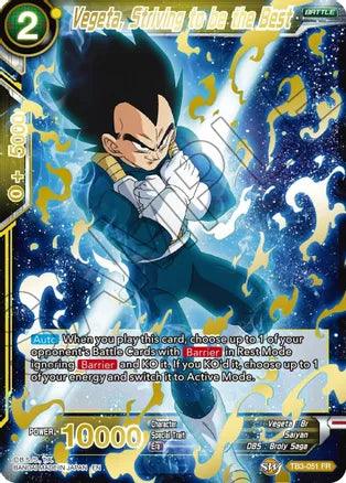 Vegeta, Striving to be the Best (Gold Stamped) (TB3-051) [Mythic Booster] - Doe's Cards