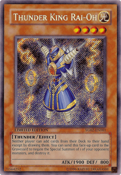 Thunder King Rai-Oh [YG02-EN001] Secret Rare - Doe's Cards