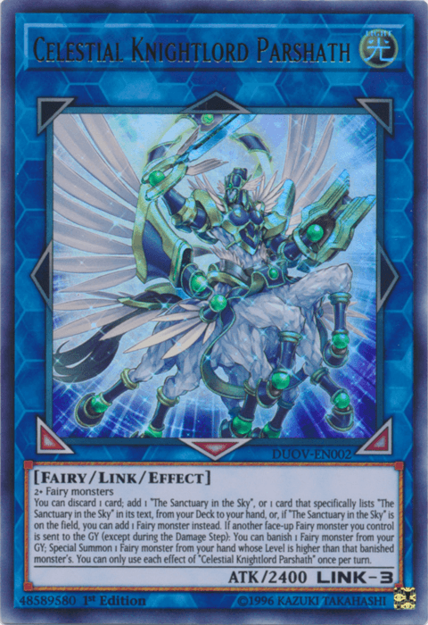 Celestial Knightlord Parshath [DUOV-EN002] Ultra Rare - Doe's Cards