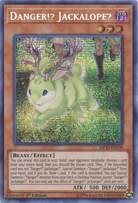 Danger!? Jackalope? [MP19-EN139] Prismatic Secret Rare - Doe's Cards