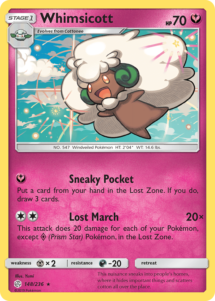 Whimsicott (148/236) [Sun & Moon: Cosmic Eclipse] - Doe's Cards