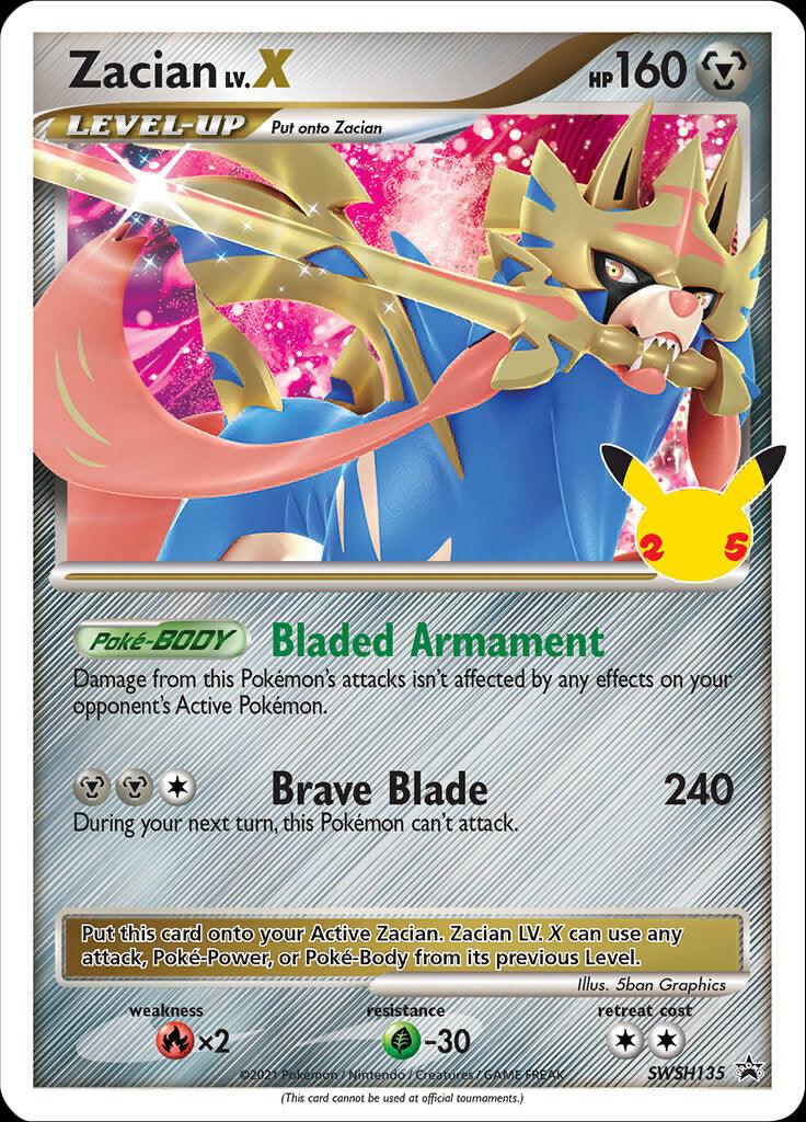 Zacian LV.X (SWSH135) (Celebrations) [Sword & Shield: Black Star Promos] - Doe's Cards