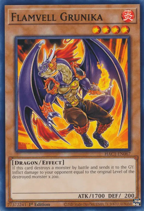 Flamvell Grunika [HAC1-EN067] Common - Doe's Cards