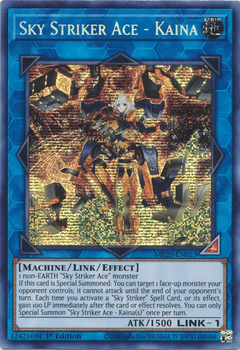 Sky Striker Ace - Kaina [MP20-EN023] Prismatic Secret Rare - Doe's Cards
