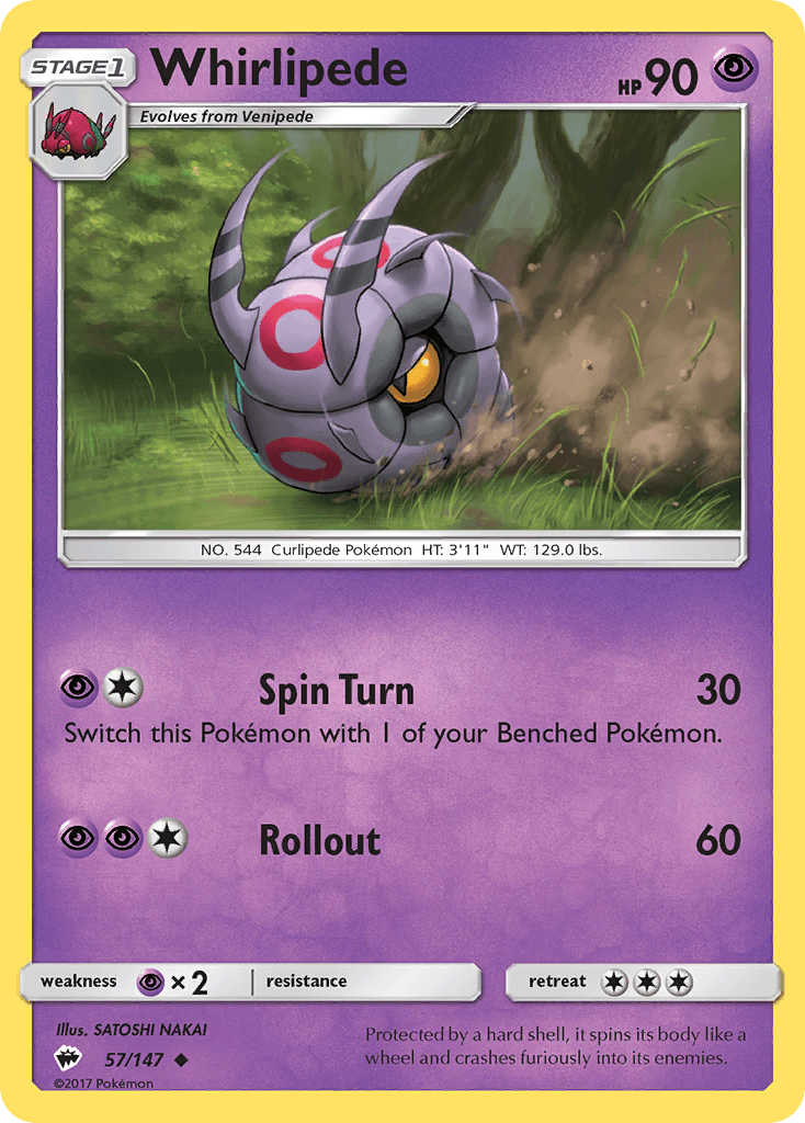 Whirlipede (57/147) [Sun & Moon: Burning Shadows] - Doe's Cards